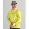 image:imageHUK Mens Airweight Hoodie Lightweight Upf 30 Performance Fishing Hooded Shirt With Recycled Polyester and Stretch FabricKc Print  Vintage Chartreuse