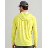 image:imageHUK Mens Airweight Hoodie Lightweight Upf 30 Performance Fishing Hooded Shirt With Recycled Polyester and Stretch FabricKc Print  Vintage Chartreuse