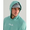 image:imageHUK Mens Airweight Hoodie Lightweight Upf 30 Performance Fishing Hooded Shirt With Recycled Polyester and Stretch FabricMarine Blue Heather