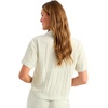 image:imageHUK Womens Breezeway Camp Shirt Cropped Buttonup with Chest Pocket and Shaped Hem Lightweight Rayon BlendSilver Birch