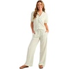 image:imageHUK Womens Breezeway Camp Shirt Cropped Buttonup with Chest Pocket and Shaped Hem Lightweight Rayon BlendSilver Birch