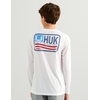 image:imageHUK unisexchild Pursuit Graphic Long Sleeve Fishing Shirt for KidsBorn Wave  White