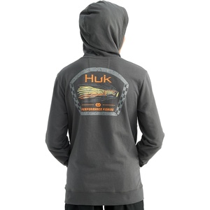 image:imageHUK Kids Edisto Terry Hoodie Soft Lightweight Pullover Casual Everyday Fishing HoodieFast Badge  Dark Shadow