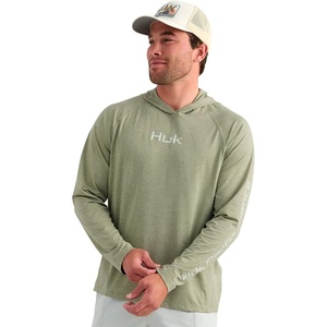 image:imageHUK Mens Airweight Hoodie Lightweight Upf 30 Performance Fishing Hooded Shirt With Recycled Polyester and Stretch FabricSeagrass Heather