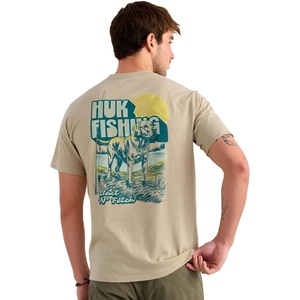 image:imageHUK Mens Short Sleeve Performance Tee Fishing TShirt for MenBait N Fetch  River Rock Heather
