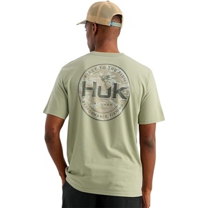 image:imageHUK Mens Short Sleeve Performance Tee Fishing TShirt for MenMarlin Circle  Seagrass