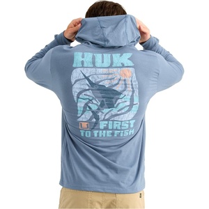 image:imageHUK Mens Short Sleeve Performance Tee Fishing TShirt for MenPapercut  Stormy Blue