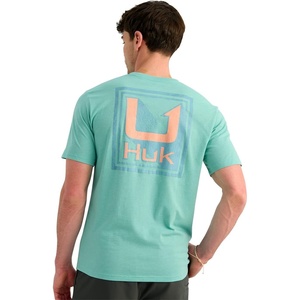 image:imageHUK Mens Short Sleeve Performance Tee Fishing TShirt for MenRising Huk  Marine Blue Heather