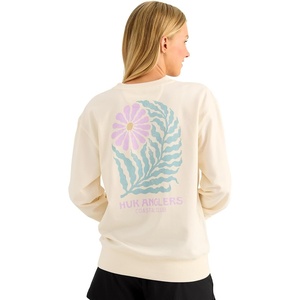 image:imageHUK womens Edisto Terry Crew Lightweight Terry Cloth Sweatshirt Soft Casual Coastal Pullover for WomenEgret