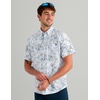image:imageHUK Mens Kona Pattern Short Sleeve Fishing Button Down ShirtBlue Shadow