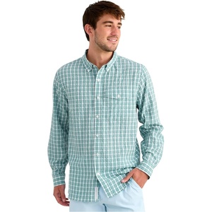 image:imageHUK Mens Chatham Long Sleeve Shirt UPF 30 Textured ButtonDown Fishing Shirt with Chest Pocket and CollarCaicos
