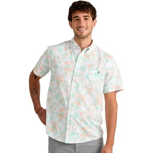 image:imageHUK Mens Kona Pattern Short Sleeve Fishing Button Down ShirtDusty Orange