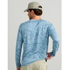 image:imageHUK Mens Andros Crew Long Sleeve Shirt Lightweight Jacquard Fishing Shirt with UPF 40 and Breathable Mesh ConstructionCerulean