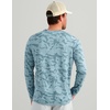image:imageHUK Mens Andros Crew Long Sleeve Shirt Lightweight Jacquard Fishing Shirt with UPF 40 and Breathable Mesh ConstructionStormy Blue