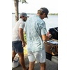 image:imageHUK Mens Kona Pattern Short Sleeve Fishing Button Down ShirtSilver Blue 2