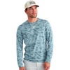 image:imageHUK Mens Andros Crew Long Sleeve Shirt Lightweight Jacquard Fishing Shirt with UPF 40 and Breathable Mesh ConstructionStormy Blue
