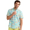 image:imageHUK Mens Kona Pattern Short Sleeve Fishing Button Down ShirtCaicos