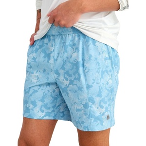 image:imageHUK Mens Airweight Short Lightweight UPF 30 Performance Fishing Short with Recycled Polyester and Stretch FabricKc Print  Cerulean