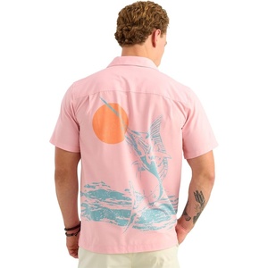 image:imageHUK Mens Camp Shirt UPF 30 Quick Dry Buttonup with 4Way Stretch and Cotton Blend FabricShrimp Pink