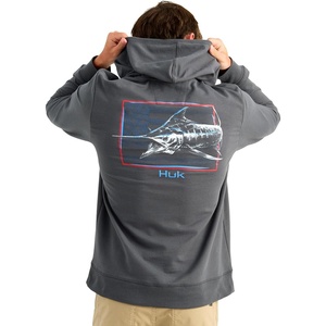 image:imageHUK Mens Edisto Terry Hoodie Soft Terry Cloth Pullover Lightweight Casual Fishing HoodieKc Americana  Dark Shadow