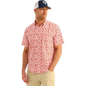 image:imageHUK Mens Kona Pattern Short Sleeve Fishing Button Down ShirtChannel Marker
