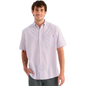 image:imageHUK Mens Kona Pattern Short Sleeve Fishing Button Down ShirtMineral Red