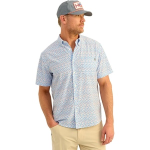 image:imageHUK Mens Kona Pattern Short Sleeve Fishing Button Down ShirtOcean Blue 20