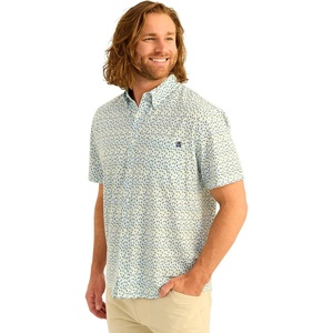 image:imageHUK Mens Kona Pattern Short Sleeve Fishing Button Down ShirtYellowfin