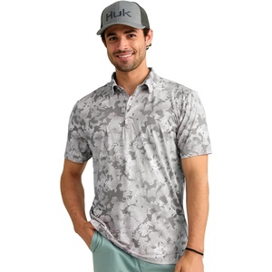 image:imageHUK Mens Pursuit Pattern Performance Short Sleeve Polo ShirtKc  Sharkskin