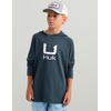 image:imageHUK Kids Icon Hoodie Fishing Shirt With Sun Protection for KidsSea Storm
