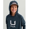 image:imageHUK Kids Icon Hoodie Fishing Shirt With Sun Protection for KidsSea Storm