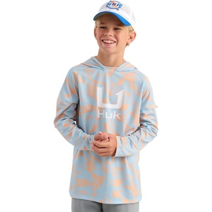 image:imageHUK Kids Icon Hoodie Fishing Shirt With Sun Protection for KidsCoral Reef