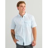 image:imageHUK Mens Chatham Short Sleeve Shirt UPF 30 Textured ButtonDown Fishing Shirt with Chest Pocket and CollarSeersucker  Cerulean