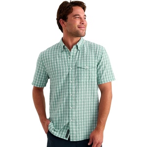 image:imageHUK Mens Chatham Short Sleeve Shirt UPF 30 Textured ButtonDown Fishing Shirt with Chest Pocket and CollarPlaid  Caicos