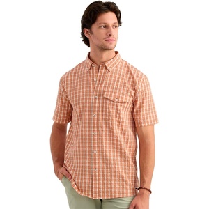 image:imageHUK Mens Chatham Short Sleeve Shirt UPF 30 Textured ButtonDown Fishing Shirt with Chest Pocket and CollarPlaid  Rockfish