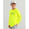 image:imageHUK Kids Pursuit Solid Long Sleeve Fishing Shirt for KidsNeon Yellow