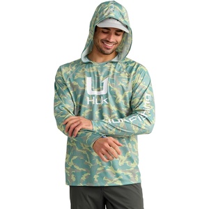 image:imageHUK Mens Icon Printed Long Sleeve Performance HoodieSeagrass