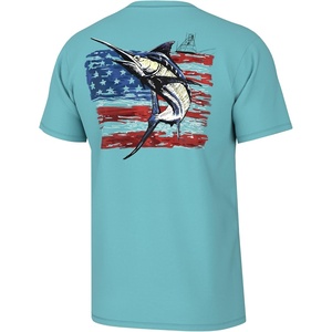 image:imageHUK Mens Performance Fishing Logo Tee Short Sleeve TShirt for MenAmerican Blues  Marine Blue