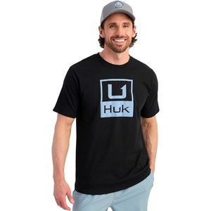 image:imageHUK Mens Performance Fishing Logo Tee Short Sleeve TShirt for MenHuk Stacked Logo  Black