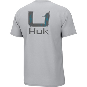 image:imageHUK Mens Performance Fishing Logo Tee Short Sleeve TShirt for MenKelp Fill  Harbor Mist
