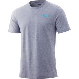 image:imageHUK Mens Performance Fishing Logo Tee Short Sleeve TShirt for MenMarlin  Sharkskin Heather