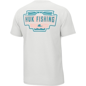 image:imageHUK Mens Performance Fishing Logo Tee Short Sleeve TShirt for MenSail Mujeres  White