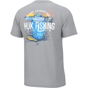 image:imageHUK Mens Performance Fishing Logo Tee Short Sleeve TShirt for MenShore Lunch  Harbor Mist