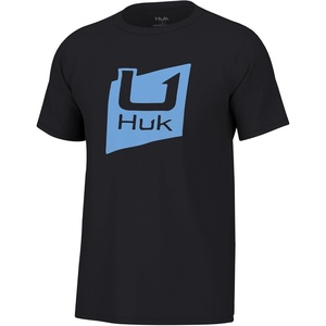 image:imageHUK Mens Performance Fishing Logo Tee Short Sleeve TShirt for MenSlice Logo  Black