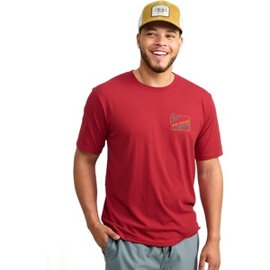 image:imageHUK Mens Performance Fishing Logo Tee Short Sleeve TShirt for MenSpot Badge  Scarlet Blaze