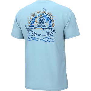 image:imageHUK Mens Performance Fishing Logo Tee Short Sleeve TShirt for MenTuna Skull  Crystal Blue