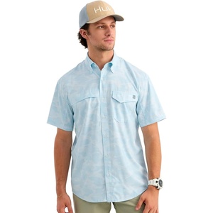 image:imageHUK Mens Tide Point Pattern Short Sleeve Shirt Fishing Button DownCoastal Drift