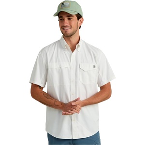 image:imageHUK Mens Tide Point Pattern Short Sleeve Shirt Fishing Button DownPale Algae