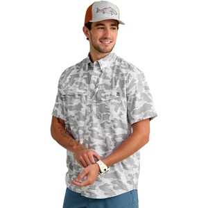 image:imageHUK Mens Tide Point Pattern Short Sleeve Shirt Fishing Button DownSeagull