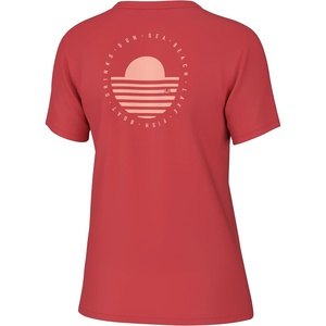 image:imageHUK Womens Short Sleeve Performance Tee Fishing TShirt for WomenBeach Boat  Cayenne